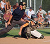 ICAOA baseball official Joshua Ragar works the home plate in a 3A District Final between Mount Pleasant and Fairfield.